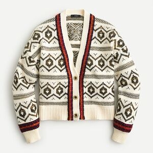 J.Crew Diamond Fair Isle cardigan sweater EUC
